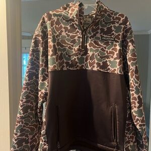 Fieldstone Men’s Camo Half-Zip Pullover Jacket - Brown/Green